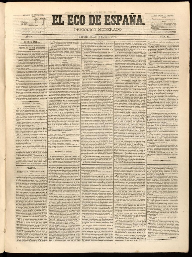 Miniatura de El Eco de España del 16 de julio de 1870