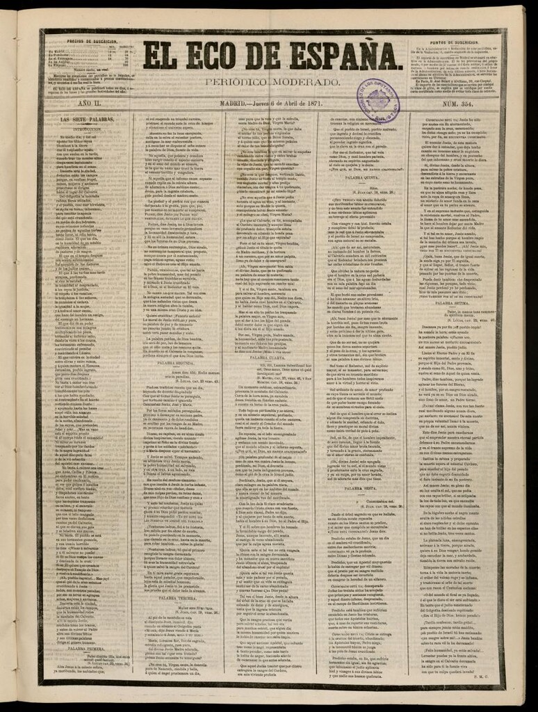 Miniatura de El Eco de España del 6 de abril de 1871