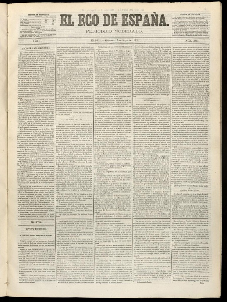 Miniatura de El Eco de España del 17 de mayo de 1871