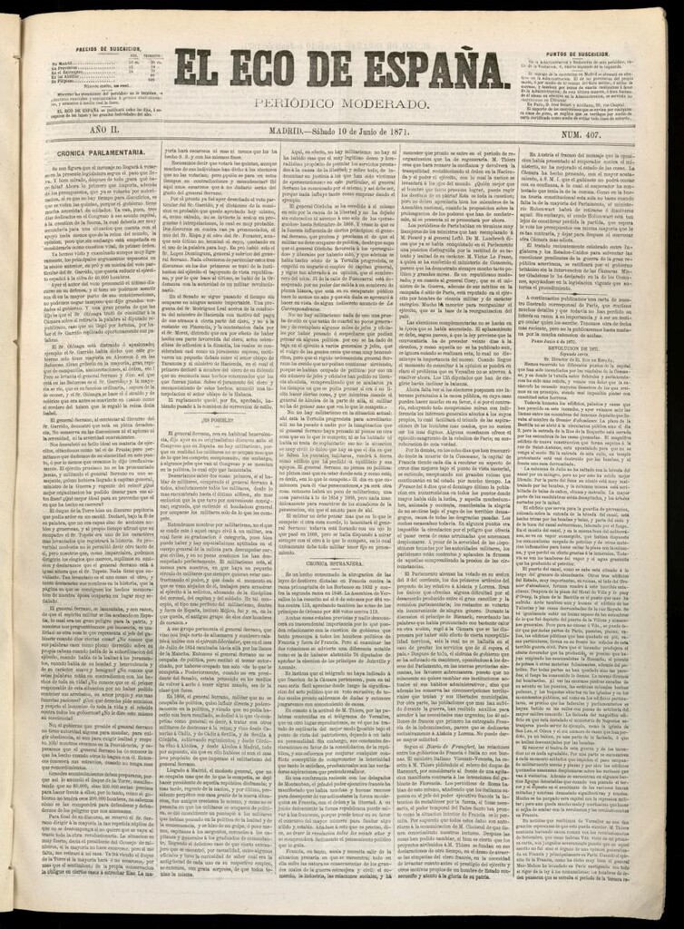 Miniatura de El Eco de España del 10 de junio de 1871