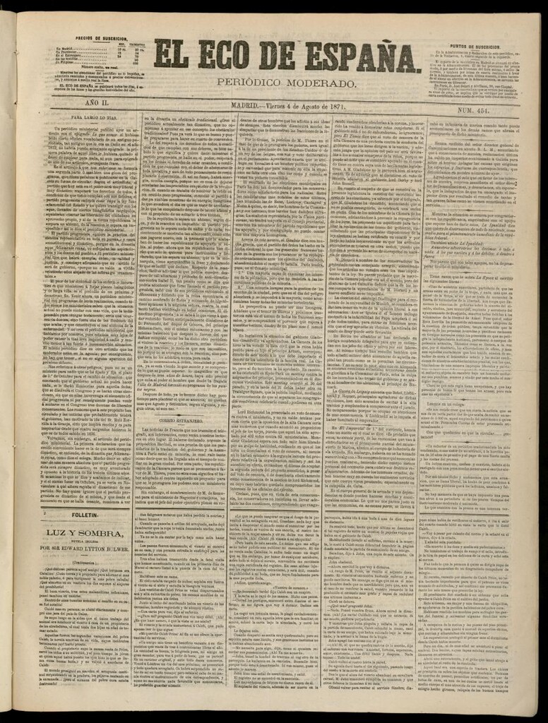 Miniatura de El Eco de España del 4 de agosto de 1871