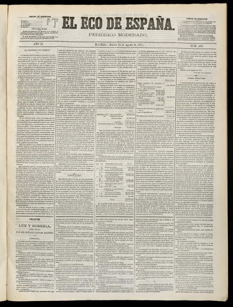 Miniatura de El Eco de España del 15 de agosto de 1871