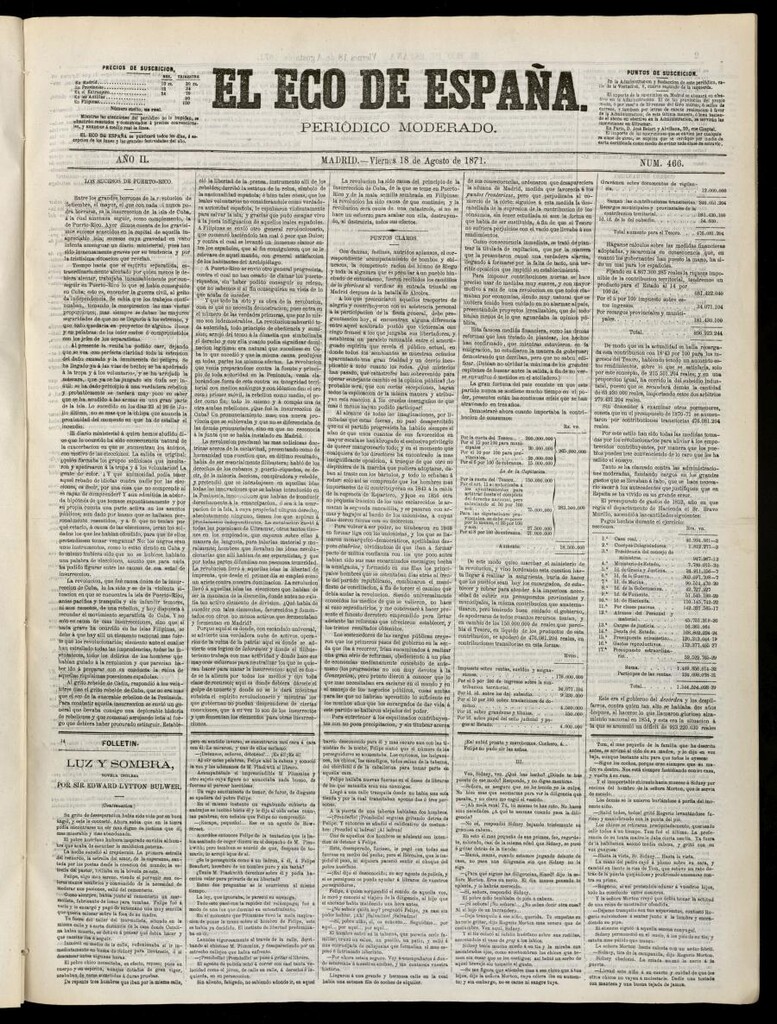 Miniatura de El Eco de España del 18 de agosto de 1871