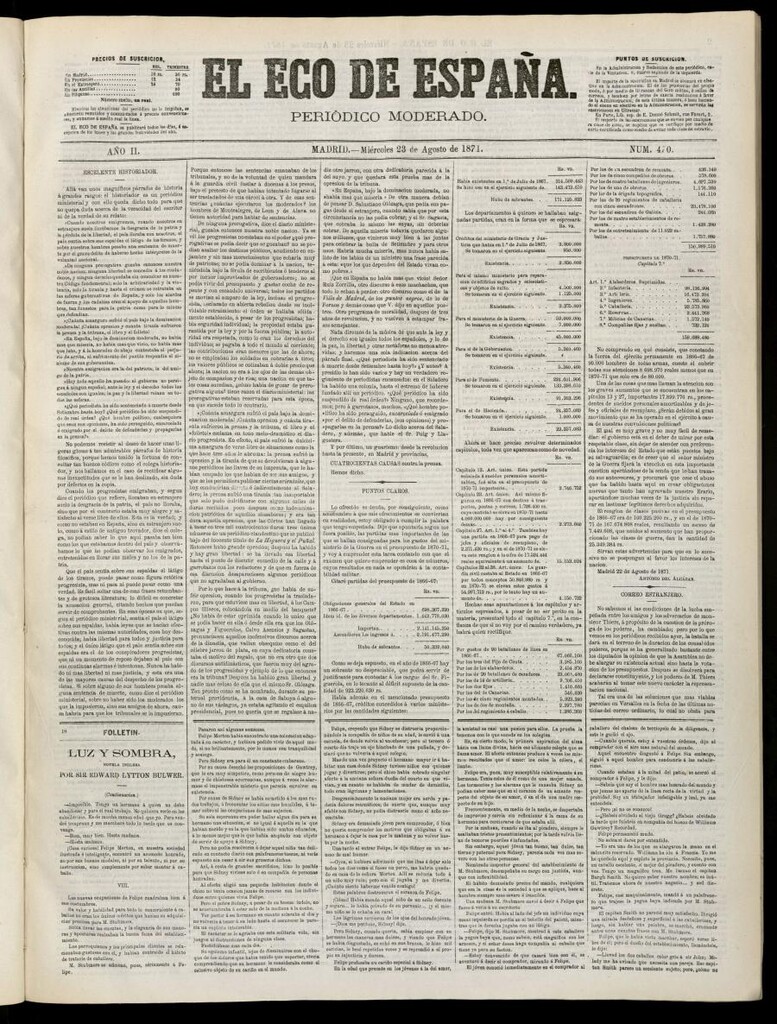 Miniatura de El Eco de España del 23 de agosto de 1871