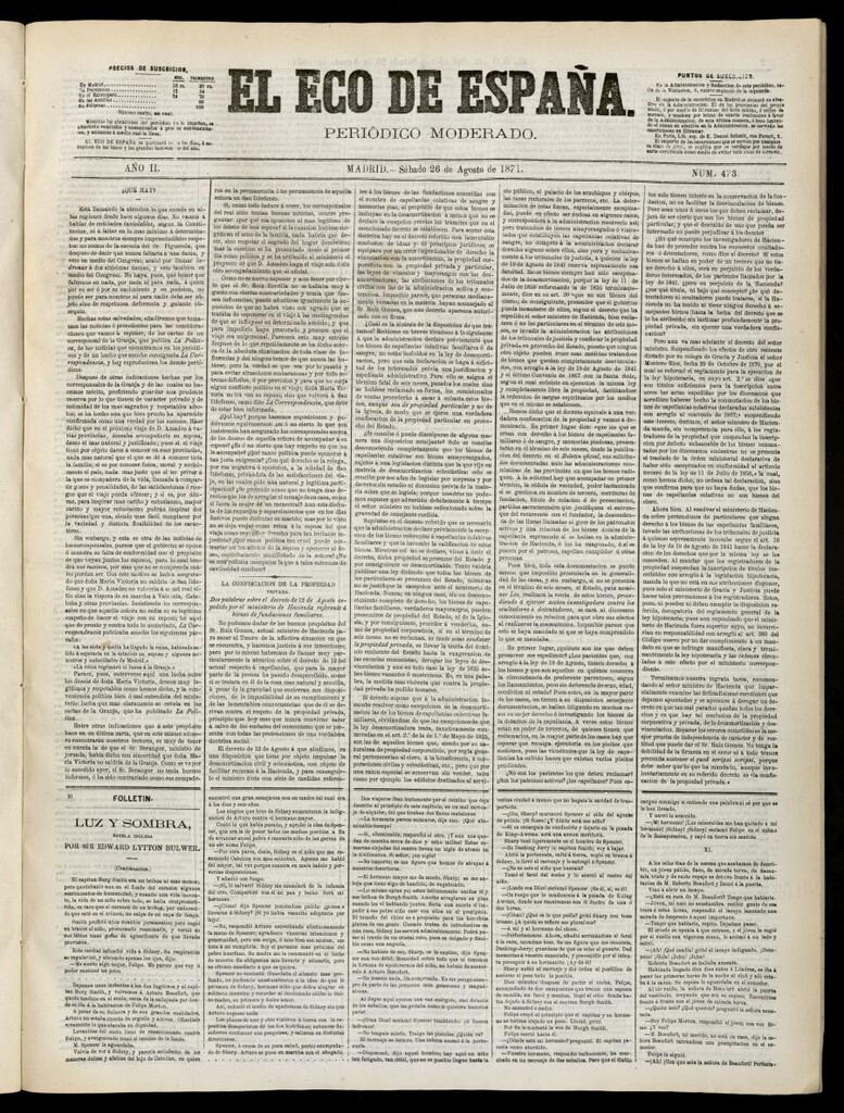 Miniatura de El Eco de España del 26 de agosto de 1871