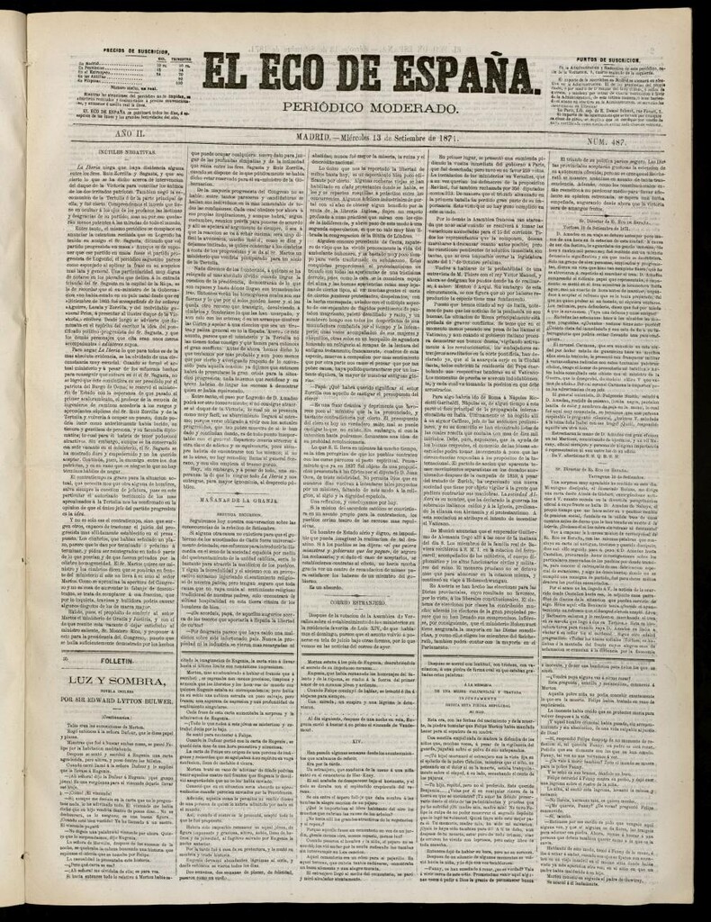 Miniatura de El Eco de España del 13 de septiembre de 1871