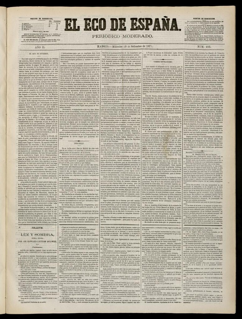 Miniatura de El Eco de España del 20 de septiembre de 1871