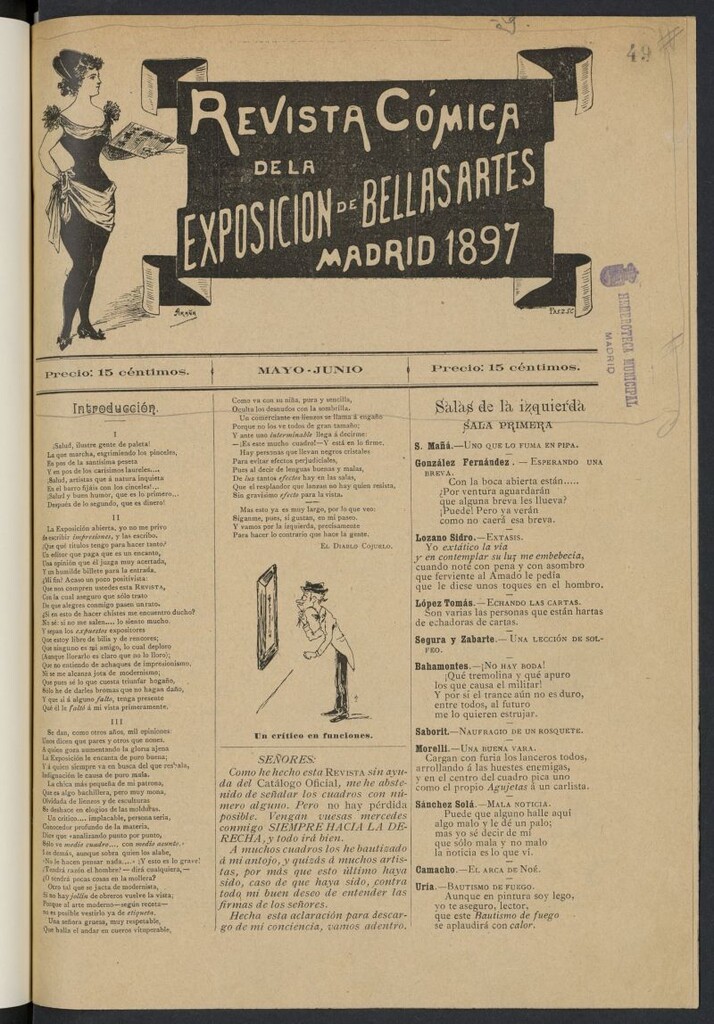 Miniatura de Revista Cómica de las Exposición de Bellas Artes Madrid de mayo y junio de 1897