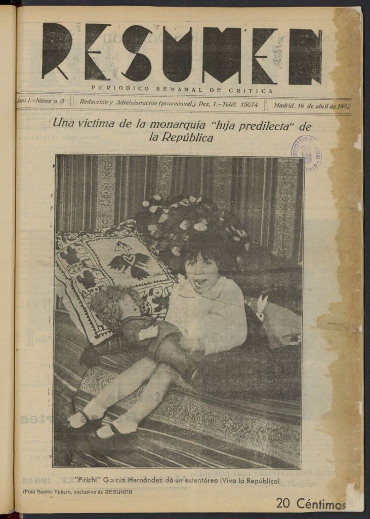 Miniatura de Resumen: periódico semanal de crítica de 16 de abril de 1932