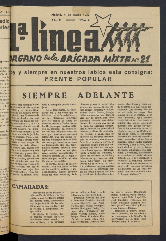 Miniatura de 1ª Línea del 4 de marzo de 1937