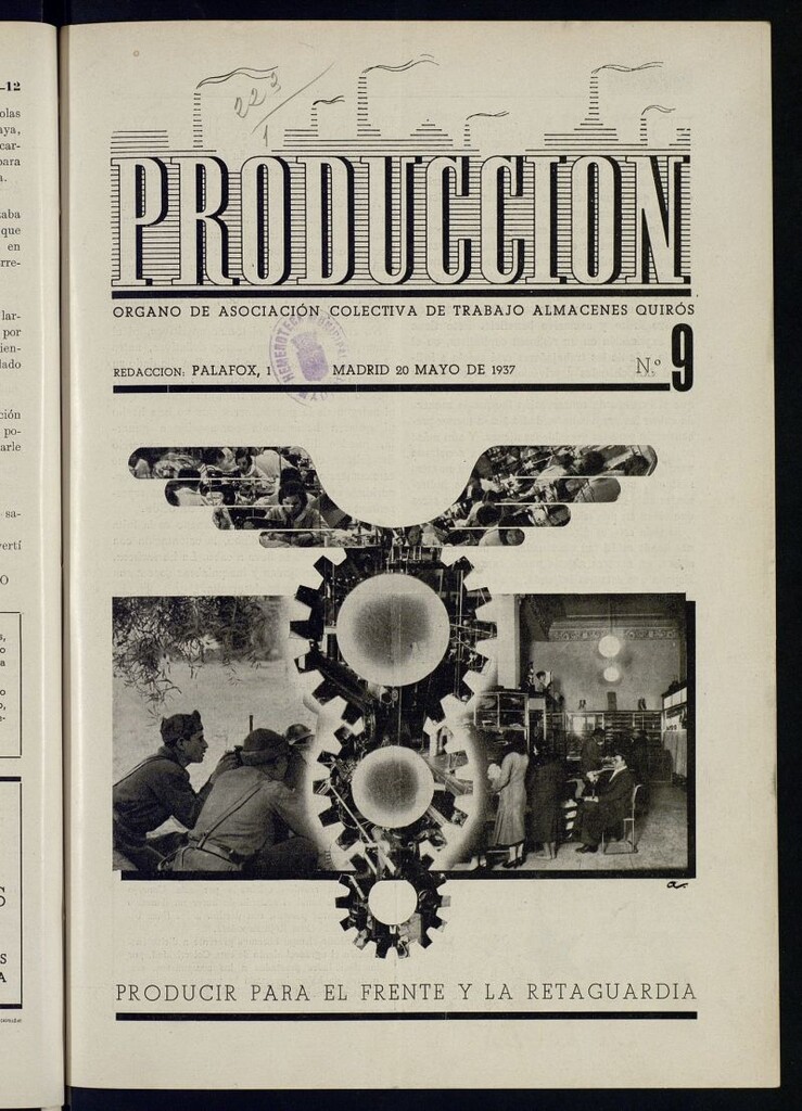 Miniatura de Producción : órgano de Asociación Colectiva de Trabajo Almacenes Quirós del 20 de mayo de 1937