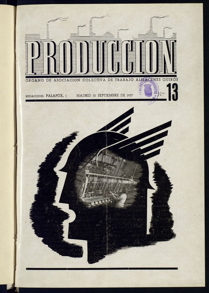Miniatura de Producción : órgano de Asociación Colectiva de Trabajo Almacenes Quirós del 15 de septiembre de 1937