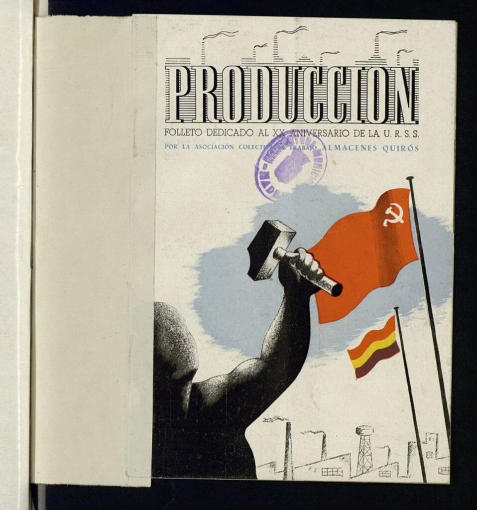 Miniatura de Producción. Folleto dedicado al XX aniversario de la U.R.S.S por la Asociación colectiva de trabajo Almacenes Quirós