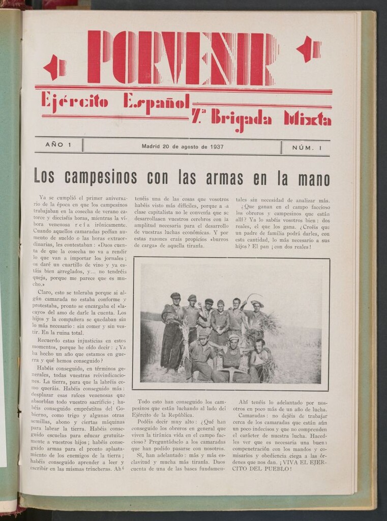 Miniatura de Porvenir : ejército español : 7ª Brigada Mixta del 20 de agosto de 1937