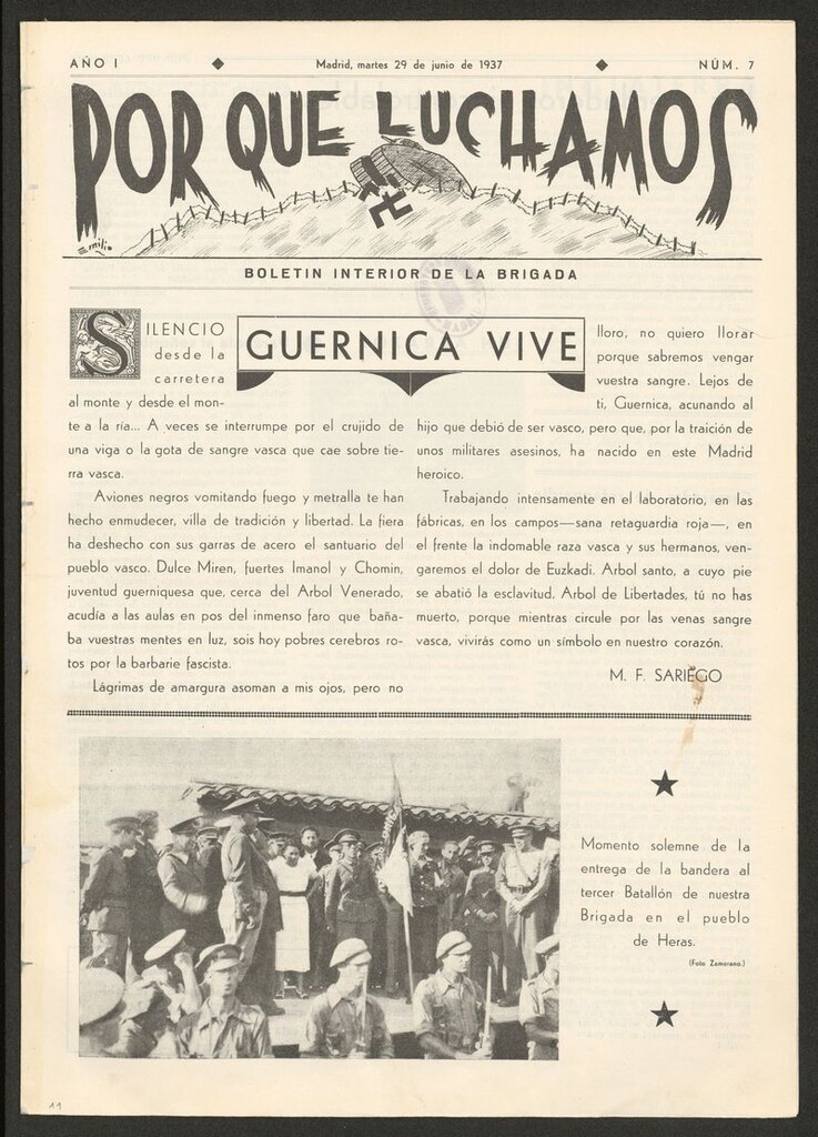 Miniatura de Por qué luchamos : boletín interior de la Brigada 38 del 29 de junio de 1937
