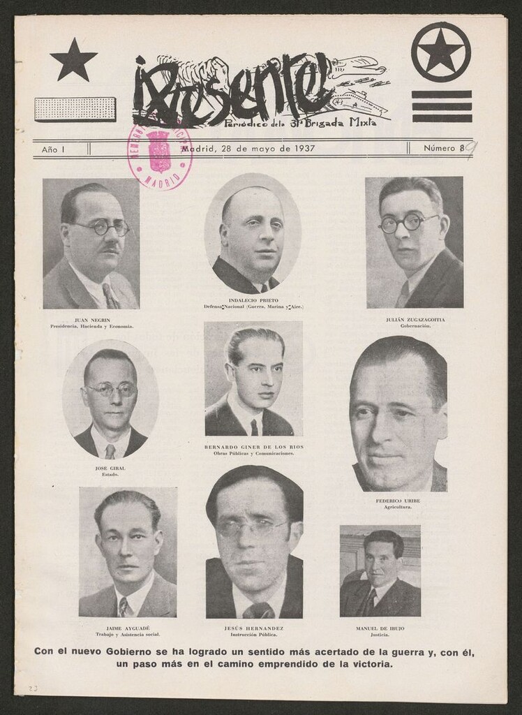 Miniatura de ¡Presente! : periódico de la 31ª Brigada Mixta del 28 de mayo de 1937