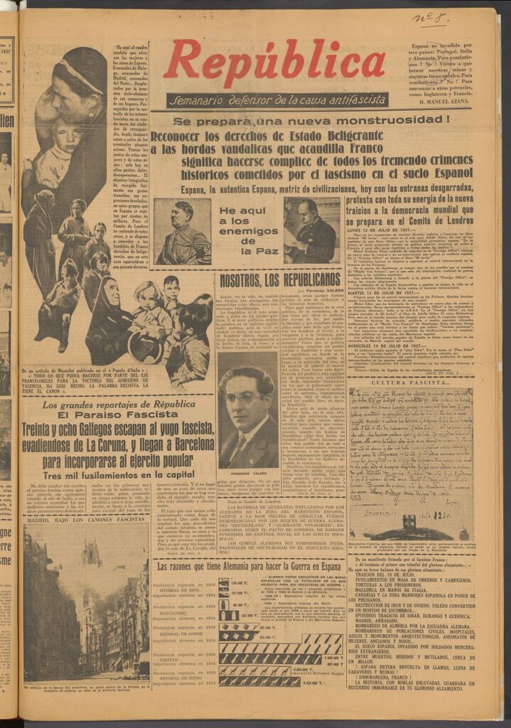 Miniatura de República : semanario defensor de la causa antifascista del 22 de julio de 1937