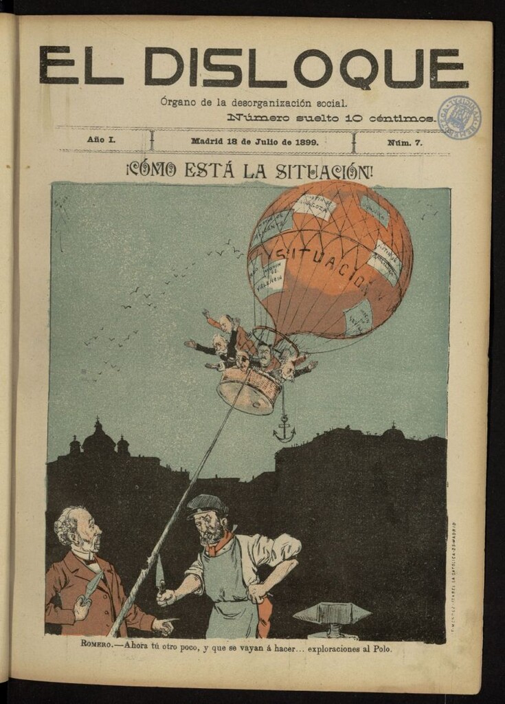 Miniatura de El Disloque: órgano de la desorganización social del 18 de julio de 1899, nº 7