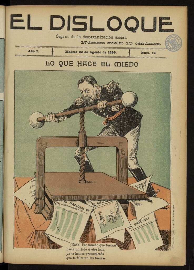 Miniatura de El Disloque: órgano de la desorganización social del 22 de agosto de 1899, nº 12