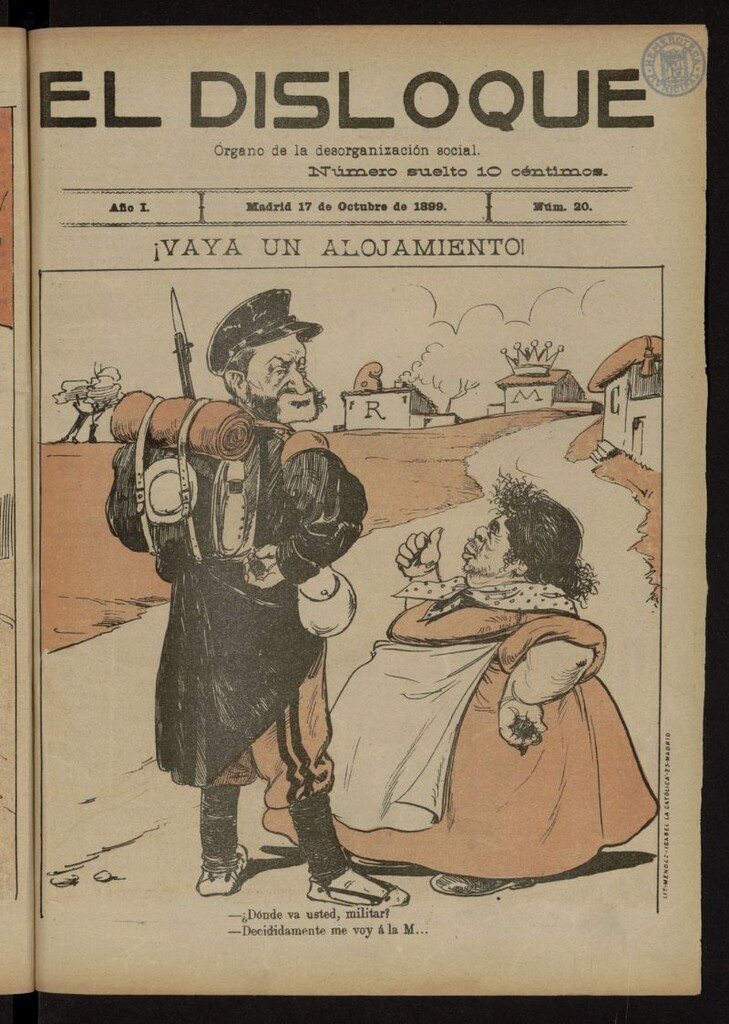 Miniatura de El Disloque: órgano de la desorganización social del 17 de octubre de 1899, nº 20
