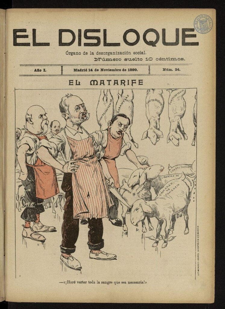 Miniatura de El Disloque: órgano de la desorganización social del 14 de noviembre de 1899, nº 24