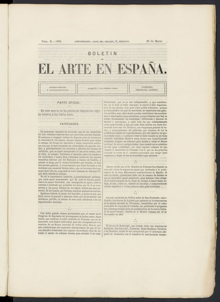 Miniatura de El Arte en España: revista quincenal de las artes del dibujo del 20 de marzo de 1862, nº 2