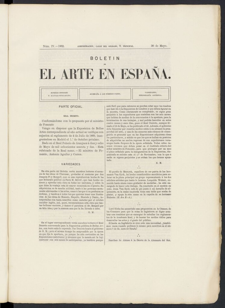 Miniatura de El Arte en España: revista quincenal de las artes del dibujo del 30 de mayo de 1862, nº 4