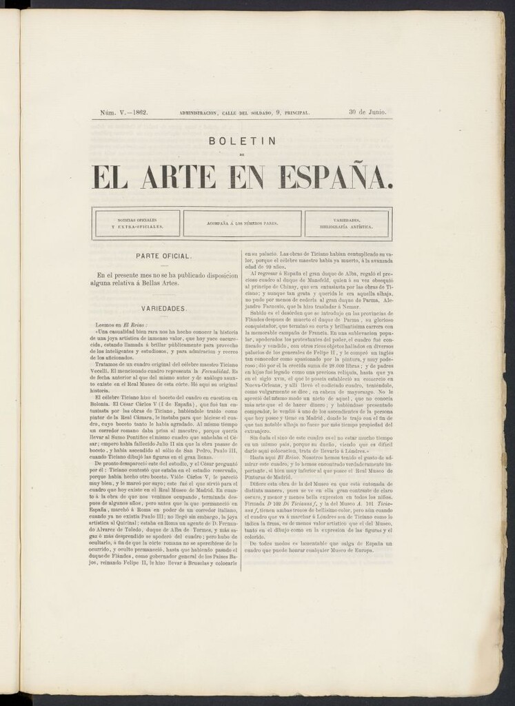 Miniatura de El Arte en España: revista quincenal de las artes del dibujo del 30 de junio de 1862, nº 5