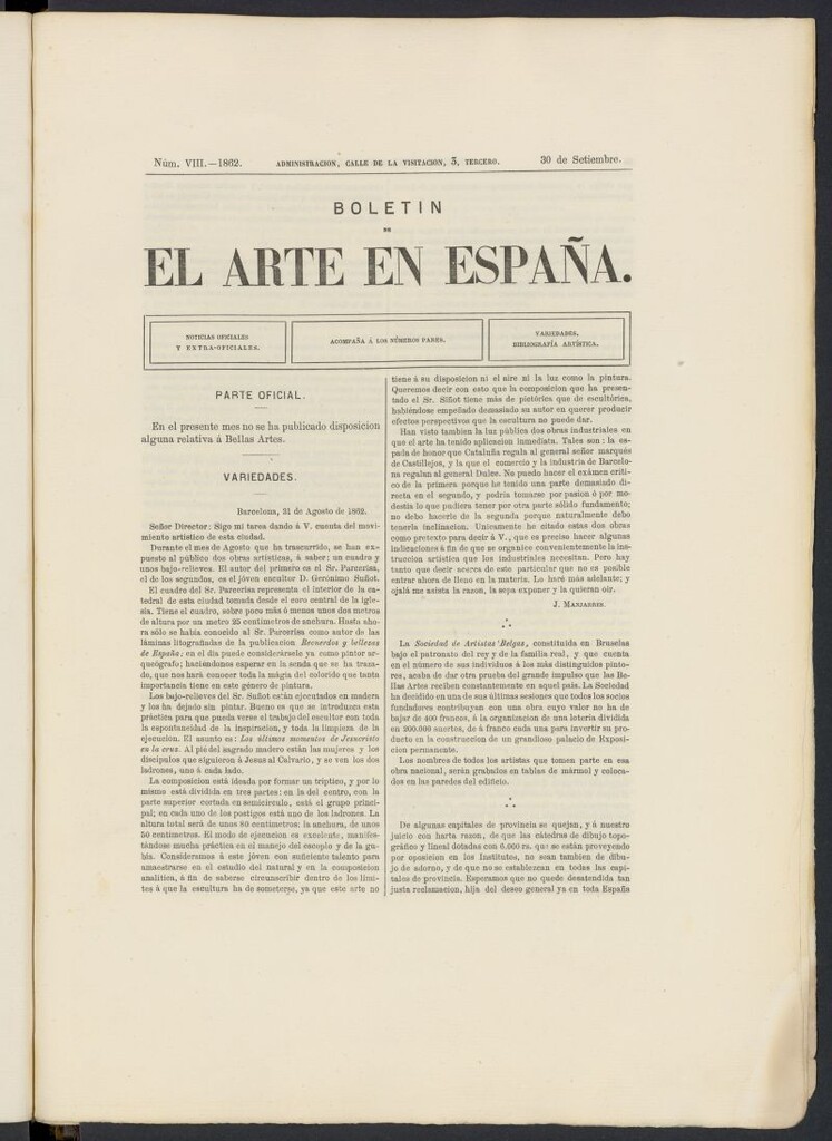 Miniatura de El Arte en España: revista quincenal de las artes del dibujo del 30 de septiembre de 1862, nº 8