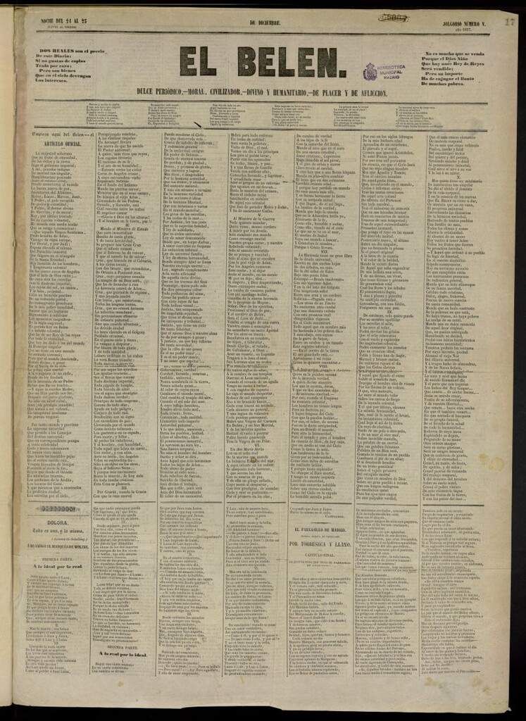 Miniatura de El Belen del 24 al 25 de diciembre de 1857, jolgorio nº V