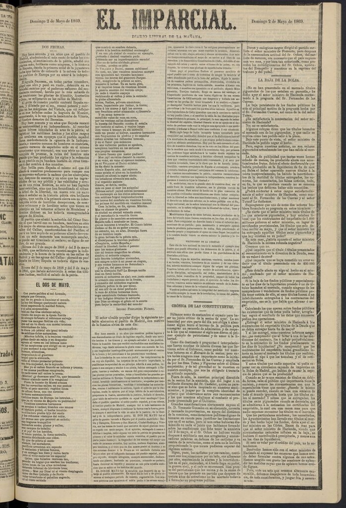 Miniatura de Diario El Imparcial del 2 de mayo de 1869
