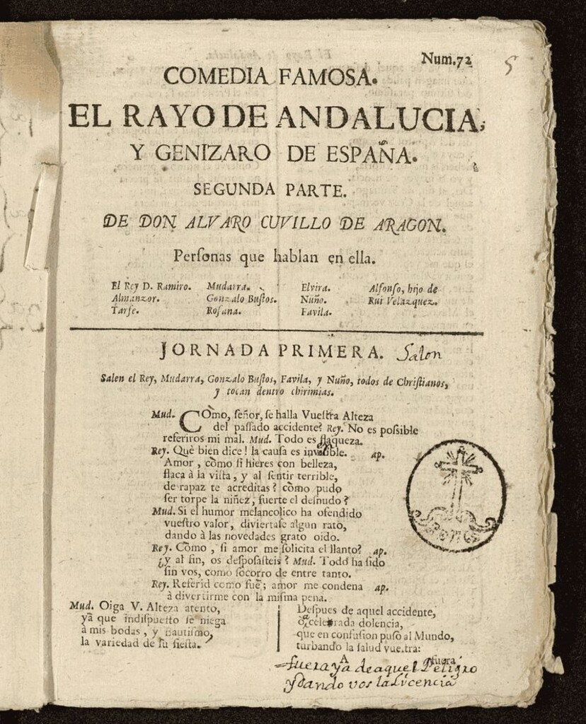 Miniatura de El rayo de Andalucía y Jenízaro de España. Segunda parte.