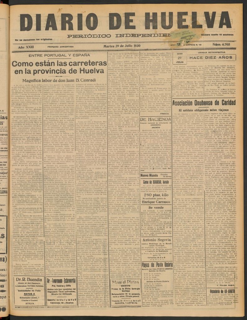 Miniatura de Diario de Huelva : periódico independiente del 29 de julio de 1930