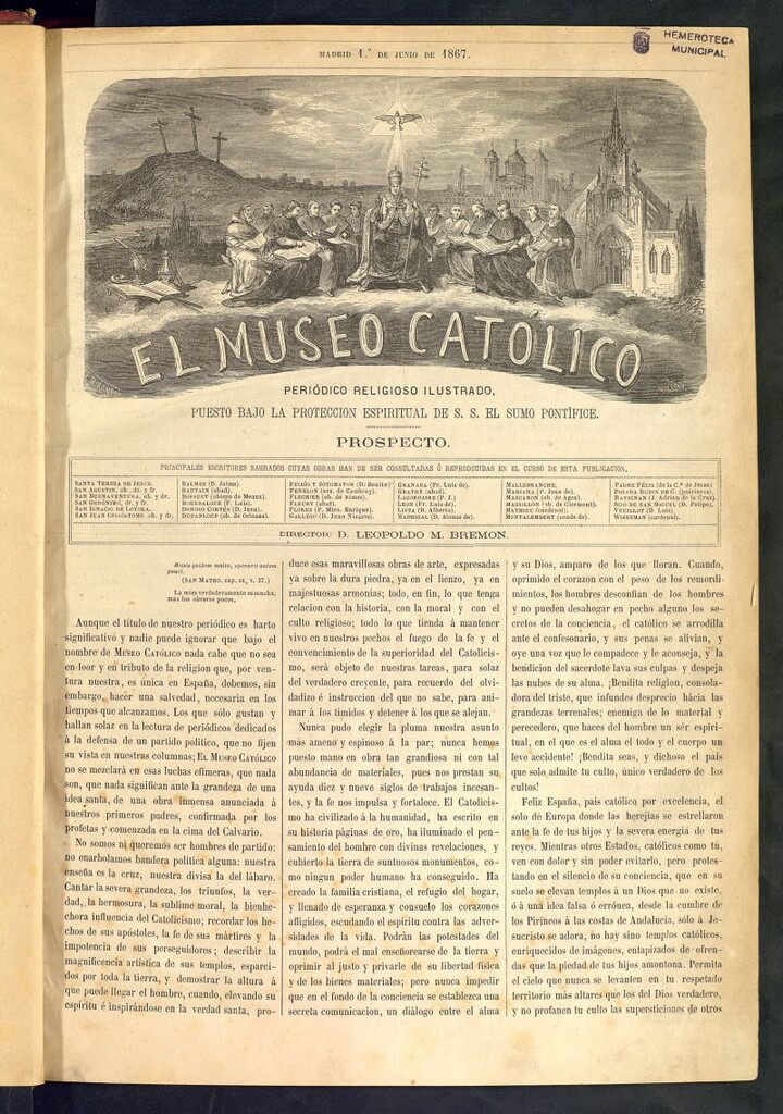 Miniatura de El Museo Católico: periódico religioso ilustrado