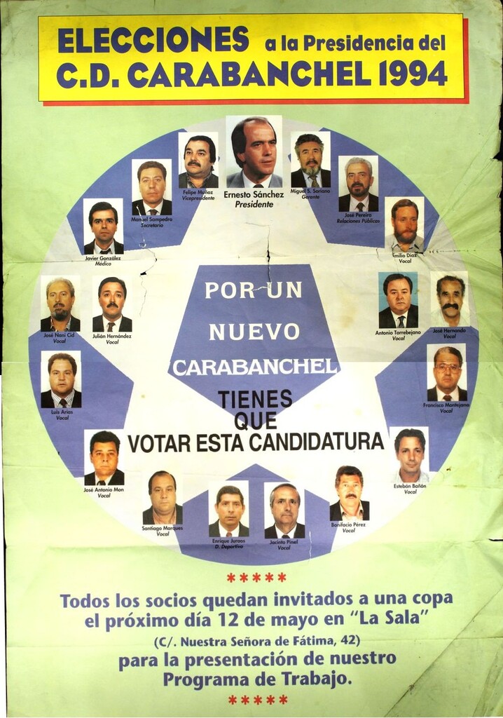 Miniatura de Cartel electoral a la presidencia del Carabanchel Club Deportivo