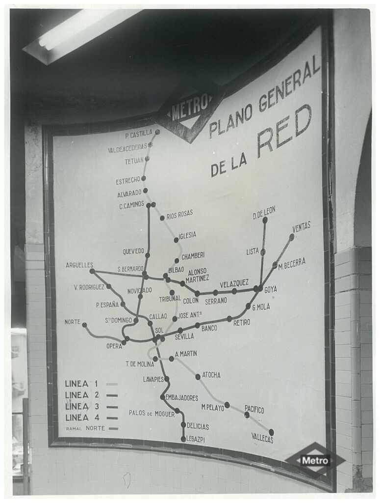 Miniatura de Plano general de la red de Metro en los años 50