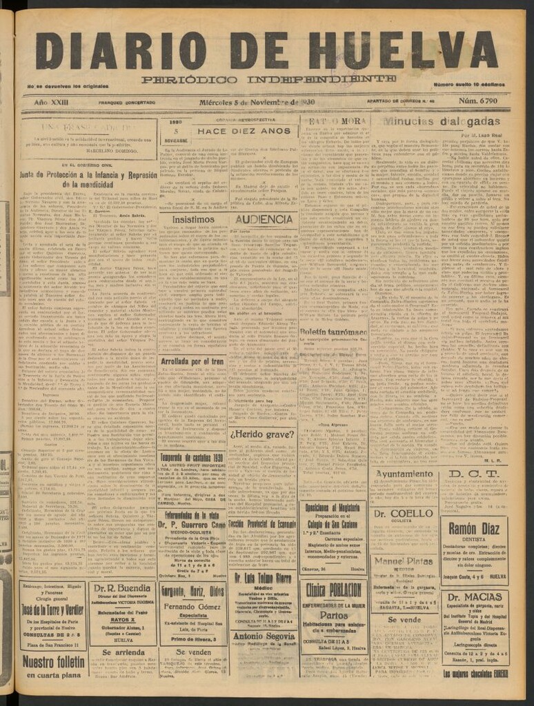 Miniatura de Diario de Huelva : periódico independiente del 5 de noviembre de 1930