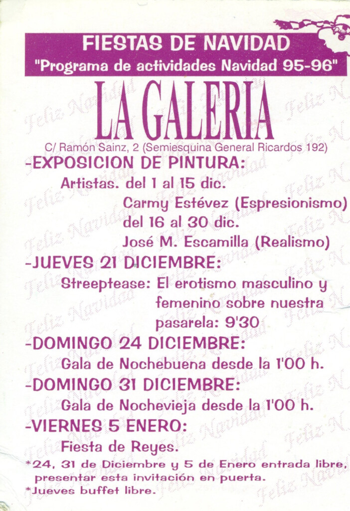 Miniatura de Publicidad del Bar La Galería