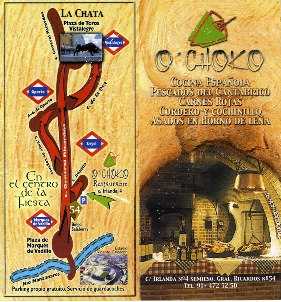Miniatura de Folleto publicitario del restaurante O´Choko