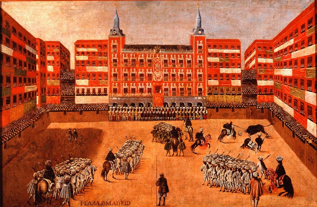 Miniatura de Vista de la plaza Mayor en fiesta de toros