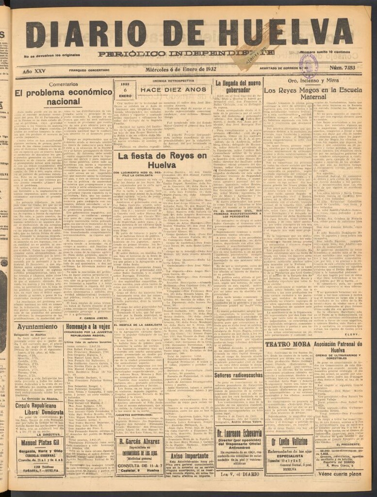 Miniatura de Diario de Huelva : periódico independiente del 6 de enero de 1932