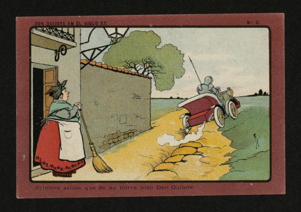 Miniatura de Don Quijote en el Siglo XX, nº 2: Primera salida que de su tierra hizo Don Quijote