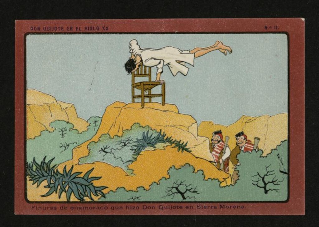 Miniatura de Don Quijote en el Siglo XX, nº 11: Finuras de enamorado que hizo Don Quijote en Sierra Morena