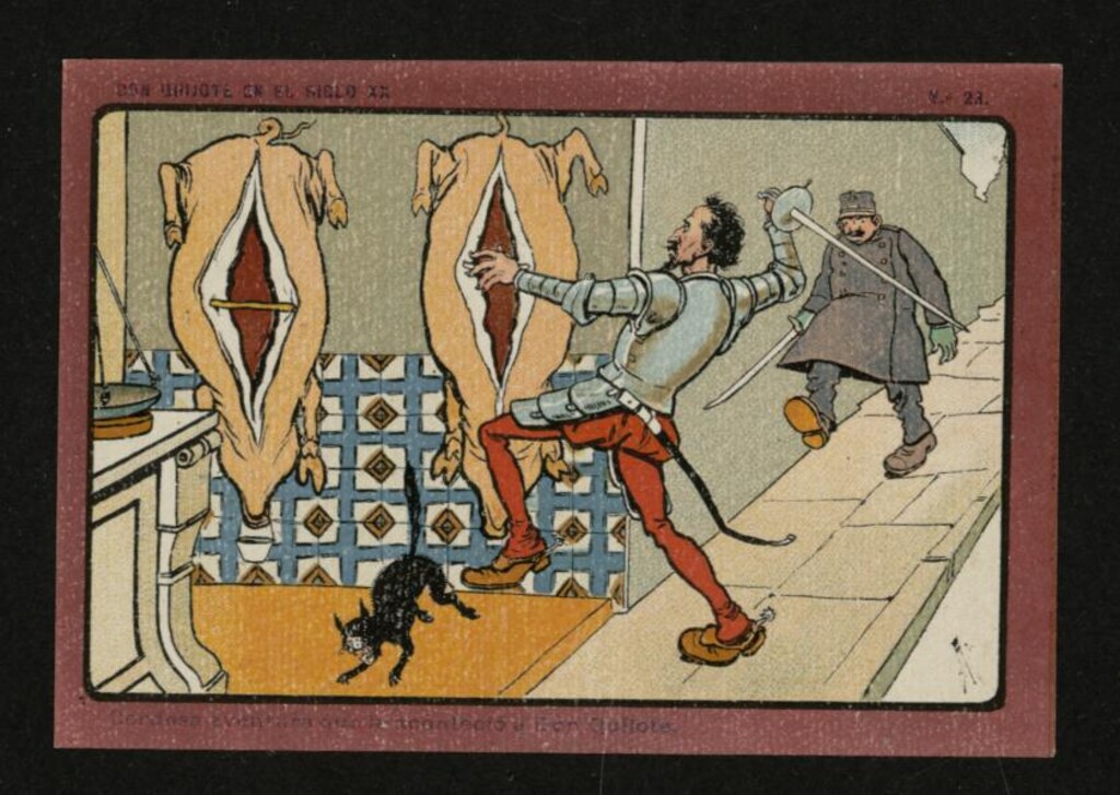 Miniatura de Don Quijote en el Siglo XX, nº 23: Cerdosa aventura que aconteció a Don QUijote