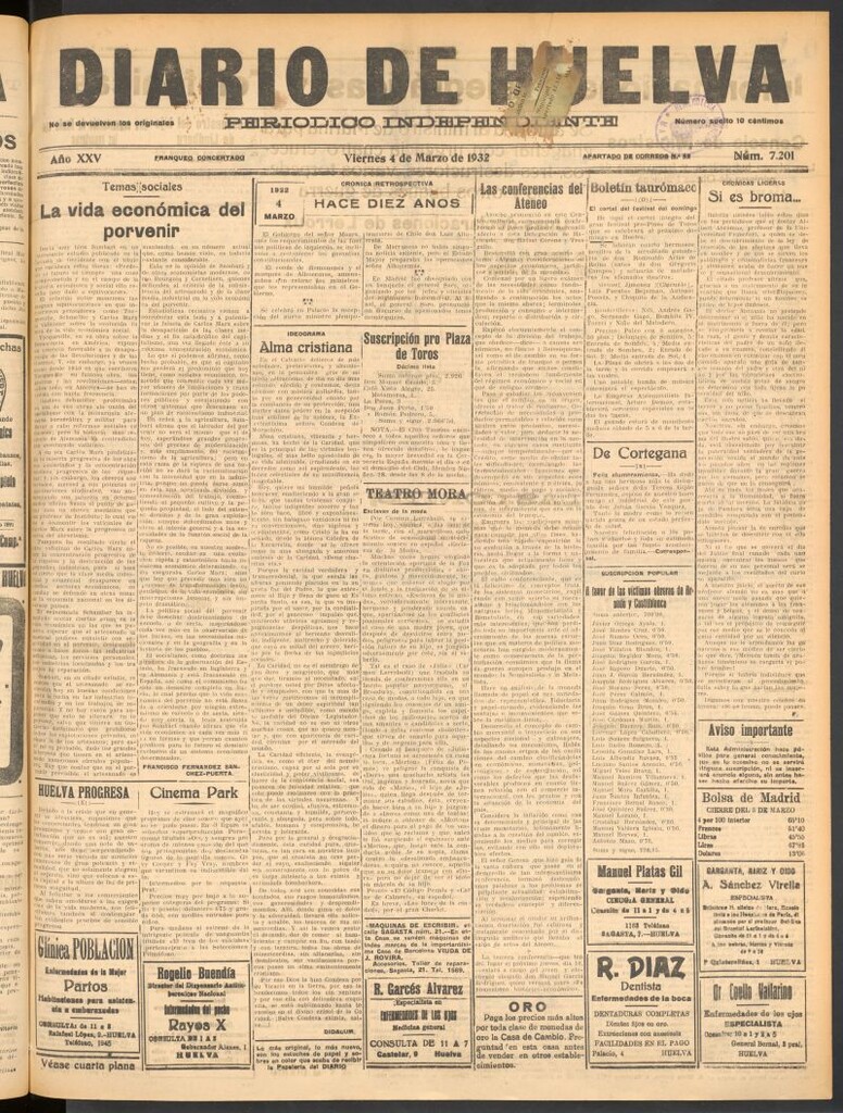Miniatura de Diario de Huelva : periódico independiente del 4 de marzo de 1932