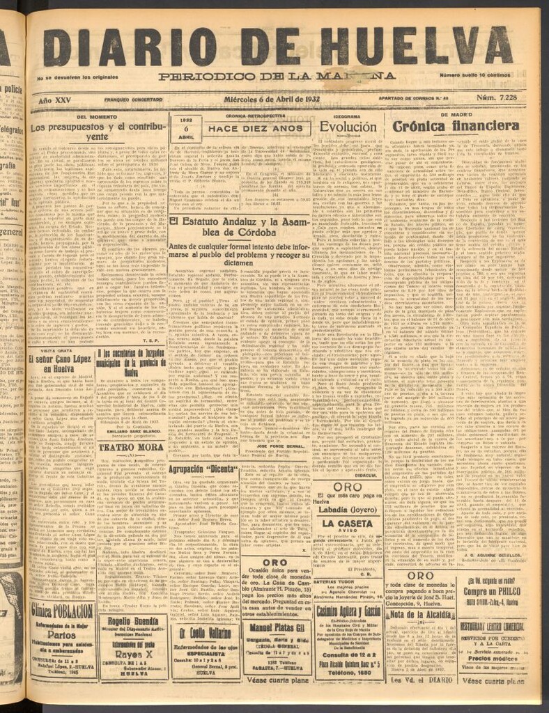 Miniatura de Diario de Huelva : periódico independiente del 6 de abril de 1932