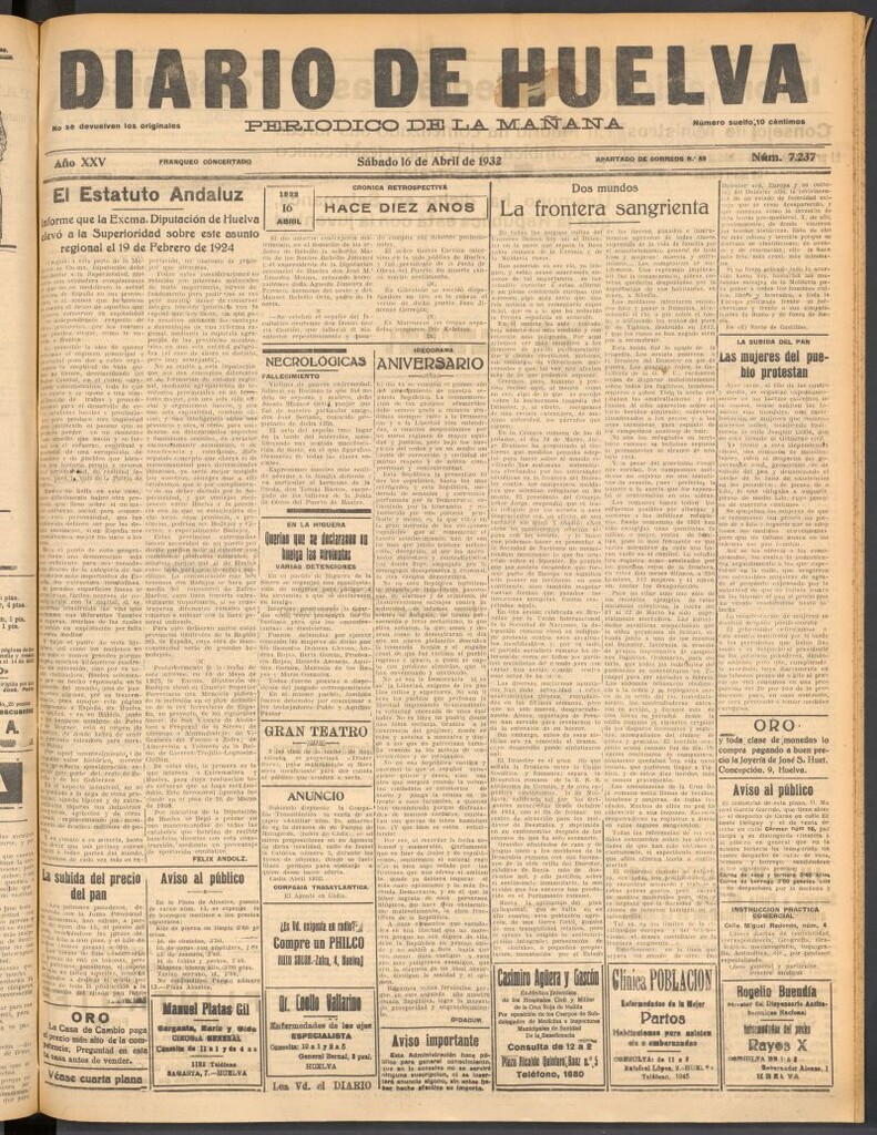 Miniatura de Diario de Huelva : periódico independiente del 16 de abril de 1932