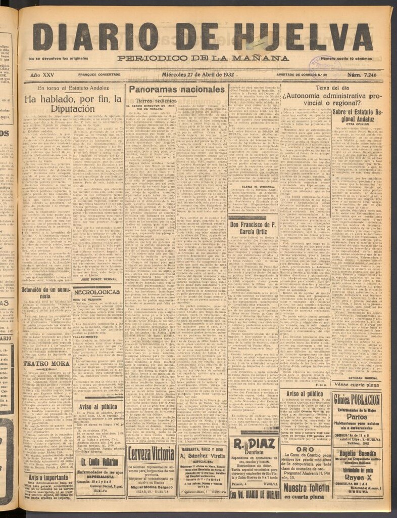 Miniatura de Diario de Huelva : periódico independiente del 27 de abril de 1932