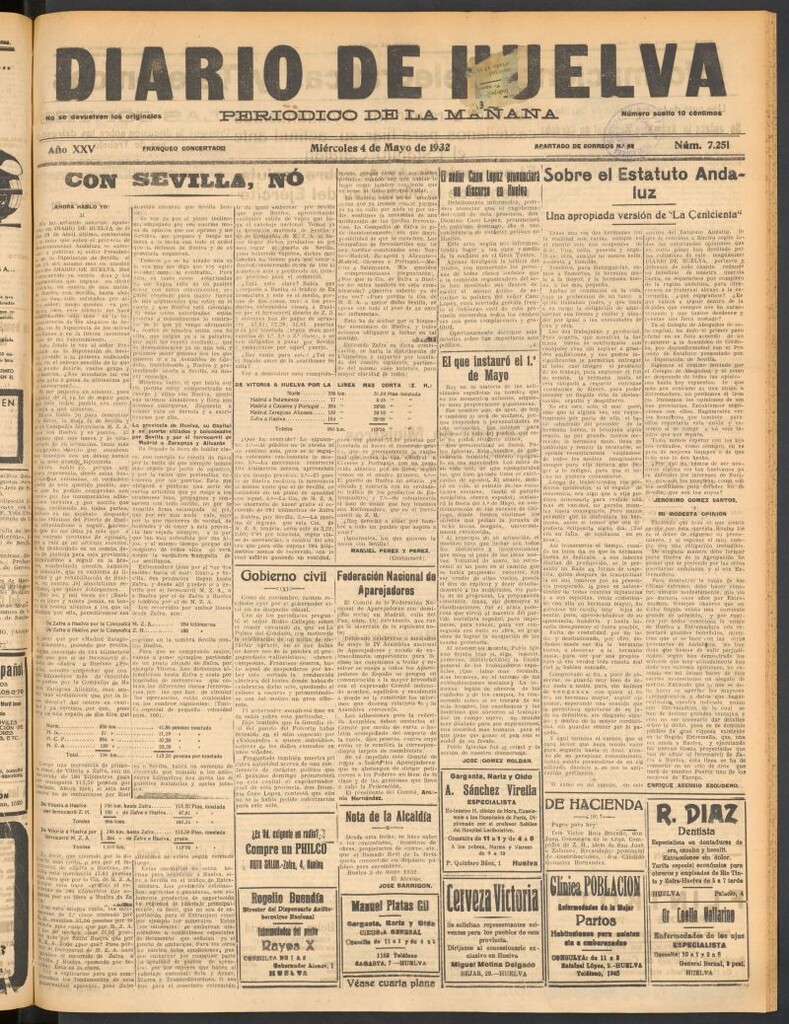Miniatura de Diario de Huelva : periódico independiente del 4 de mayo de 1932