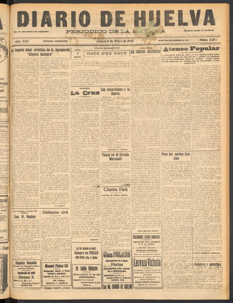 Miniatura de Diario de Huelva : periódico independiente del 5 de mayo de 1932